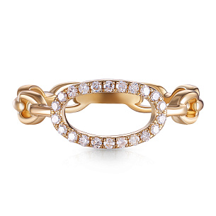 Кольцо из желтого золота с бриллиантом