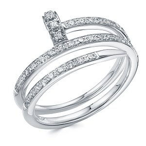 Кольцо из белого золота с бриллиантами