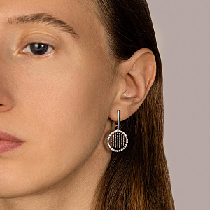 Серьги с английским замком из белого золота с бриллиантами