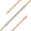 Браслет декоративный из красного золота с бриллиантами