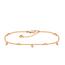 Браслет на ногу декоративный из красного золота, плетение якорное