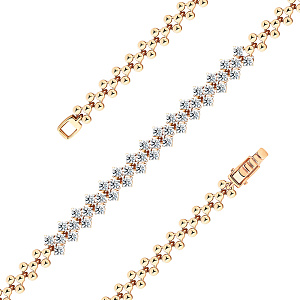 Браслет декоративный из красного золота с бриллиантами