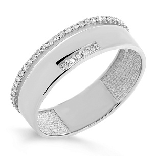 Кольцо из белого золота с бриллиантом