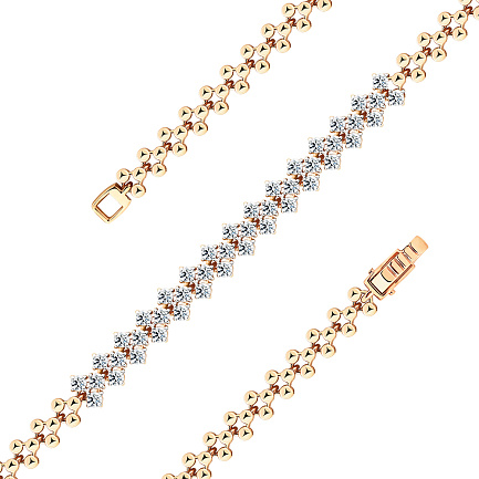 Браслет декоративный из красного золота с бриллиантами