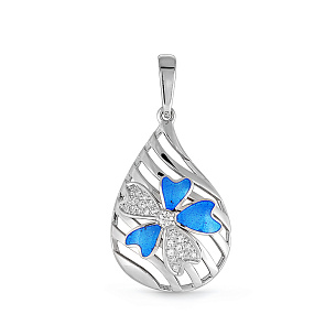 Подвеска из серебра с фианитами