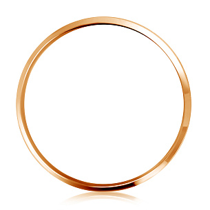 Кольцо обручальное гладкое из красного золота