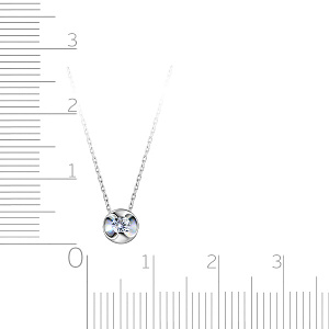 Колье из белого золота с бриллиантом, плетение якорное