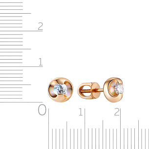 Пусеты из красного золота с бриллиантами