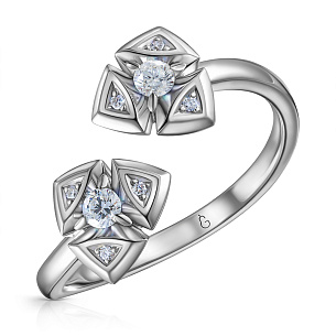 Кольцо из белого золота с бриллиантом