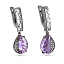 Серьги с английским замком из серебра с ситалами