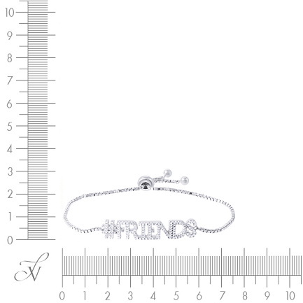 Браслет декоративный из серебра с фианитом