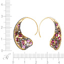 Серьги из желтого золота с бриллиантами, раухтопазами