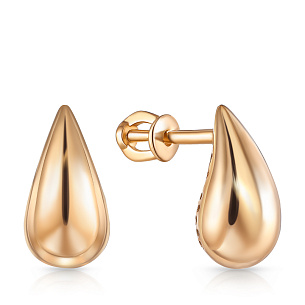 Серьги Пусеты из красного золота