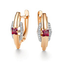 Серьги с английским замком из красного золота с бриллиантами