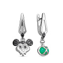 Серьги с английским замком из белого золота с бриллиантами