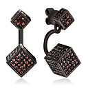 Пусеты из серебра с фианитом