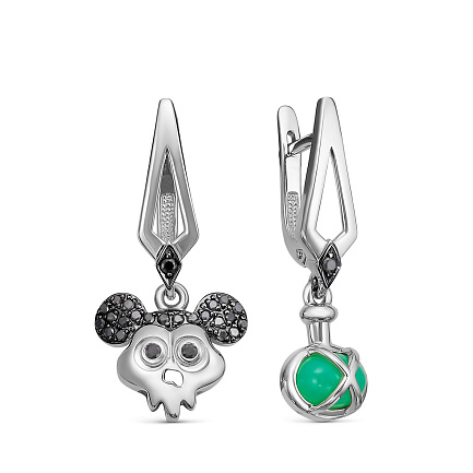 Серьги с английским замком из белого золота с бриллиантами