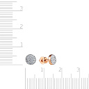 Пусеты из красного золота с фианитами