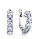 Серьги с английским замком из белого золота с бриллиантами