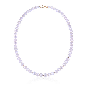 Бусы из красного золота с жемчугом