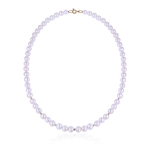 Бусы из красного золота с жемчугом