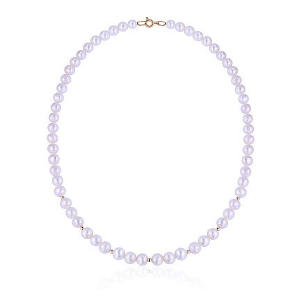 Бусы из красного золота с жемчугом