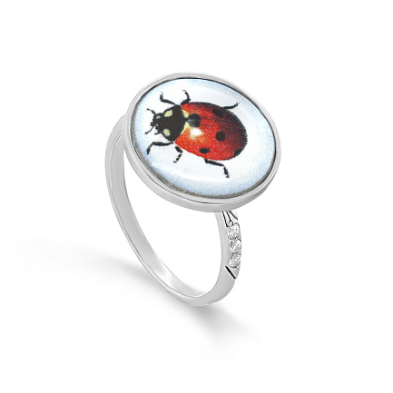 Кольцо из серебра с фианитами