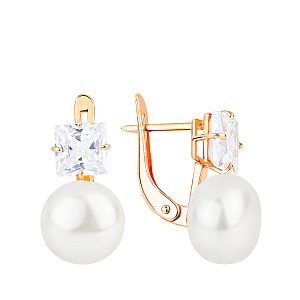 Серьги с английским замком из красного золота