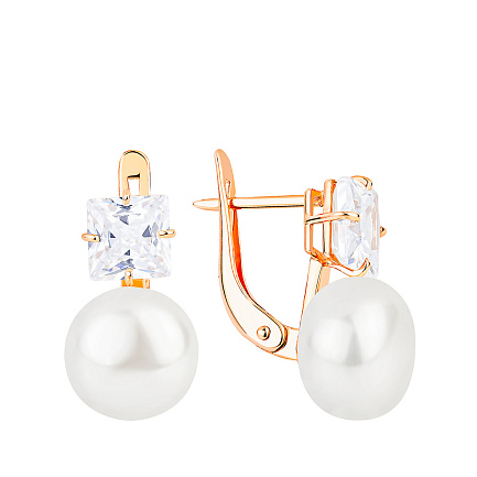 Серьги с английским замком из красного золота