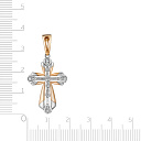Крест из красного золота с бриллиантами