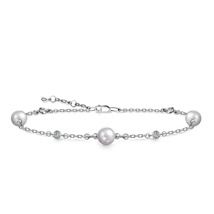 Браслет декоративный из белого золота с бриллиантами