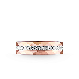 Кольцо обручальное с алмазной гранью