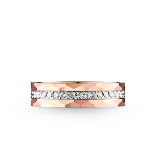 Кольцо обручальное с алмазной гранью