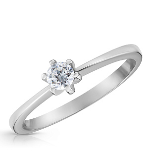 Кольцо из красного золота с бриллиантом