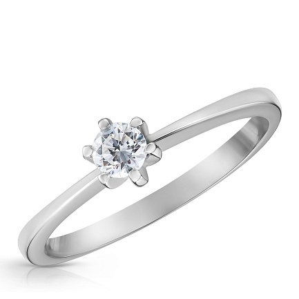 Кольцо из красного золота с бриллиантом