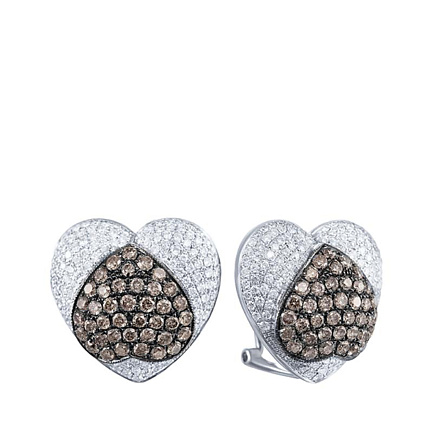 Серьги из белого золота с бриллиантами