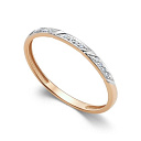 Кольцо обручальное из красного золота с бриллиантами