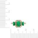 Кольцо из желтого золота с бриллиантами, изумрудом