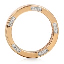 Кольцо обручальное из красного золота с бриллиантами