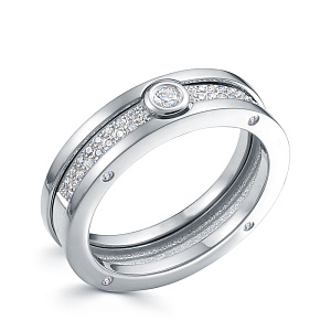 Кольцо из белого золота с бриллиантами