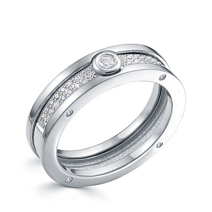 Кольцо из белого золота с бриллиантом