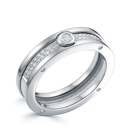 Кольцо из белого золота с бриллиантами