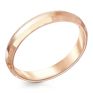 Кольцо обручальное из красного золота