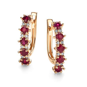 Серьги с английским замком из красного золота