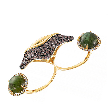 Кольцо из желтого золота с бриллиантами