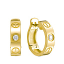 Серьги из желтого золота с бриллиантами