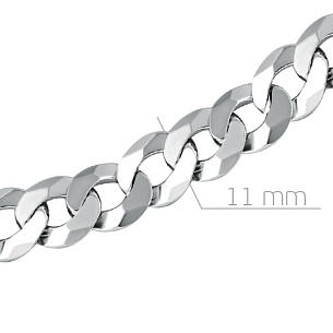 Цепь автомат из серебра, плетение панцирное