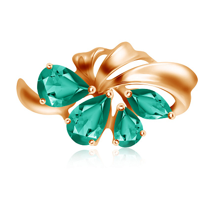 Кольцо из красного золота с агатом