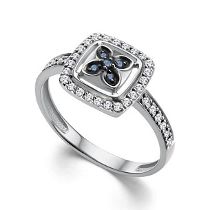 Кольцо из белого золота с сапфиром