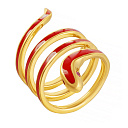 Кольцо из серебра с фианитом, эмалью